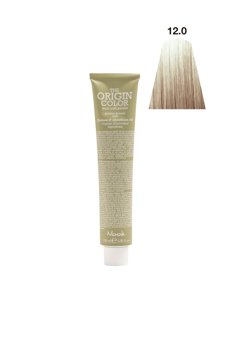 Nook Origin Color Profesyonel Saç Boyası 100ml - Süper Açıcı Doğal Platin (12.0 - NATURAL PLATIN)