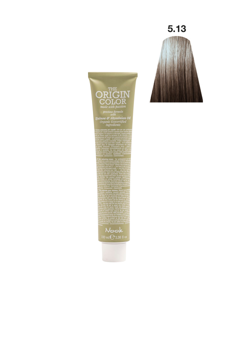Nook Origin Color Profesyonel Saç Boyası 100ml - Açık Bej Kahve/Küllü Kestane (5.13-AÇIK DORE KAHVE)