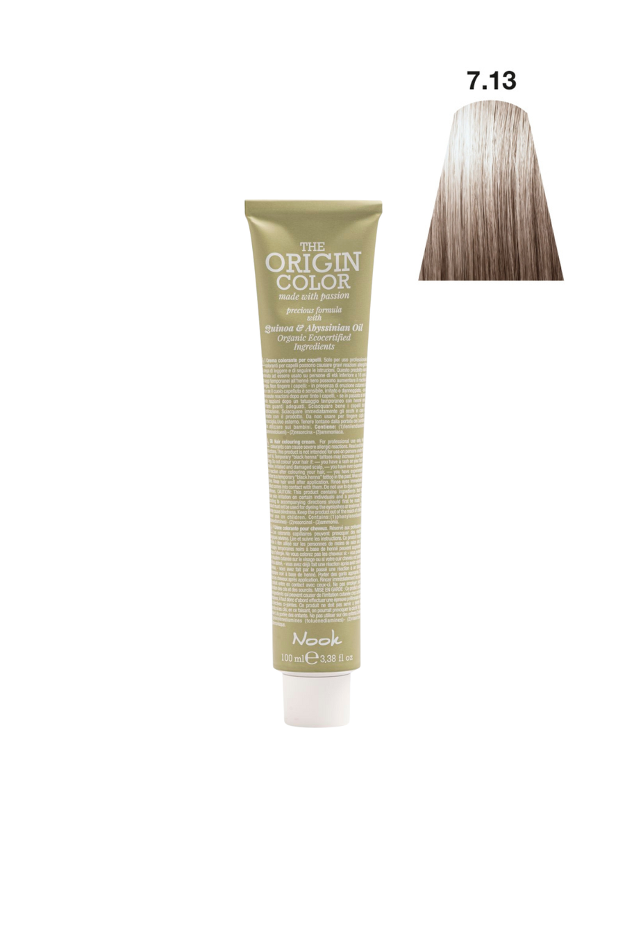 Nook Origin Color Profesyonel Saç Boyası 100ml - Klasik Orta Bej Kumral(7.13 - SOĞUK DORE KUMRAL)