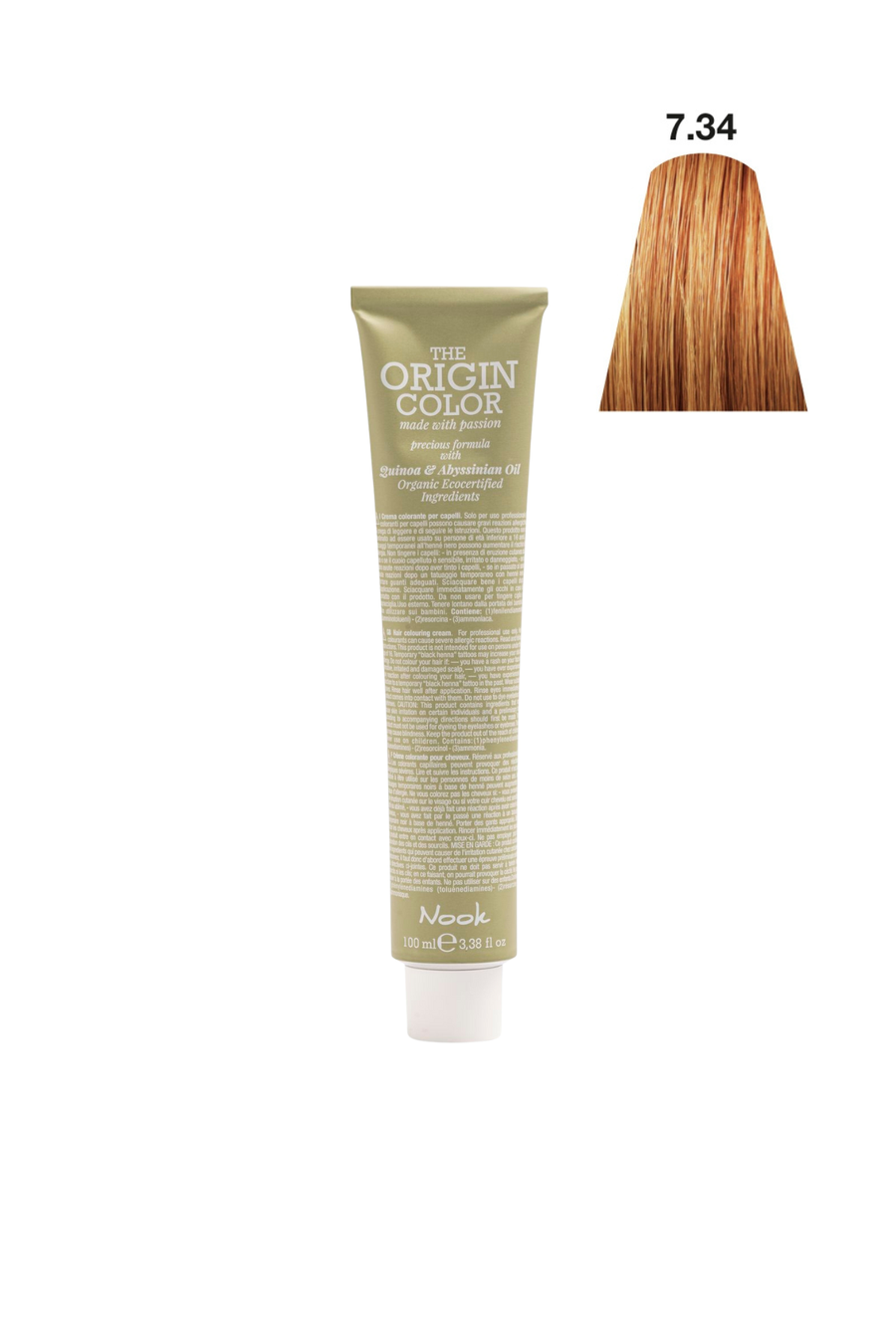 Nook Origin Color Profesyonel Saç Boyası 100ml - Kumral Altın Bakır/ Sıcak Kayısı (7.34-ALTIN BAKIR)