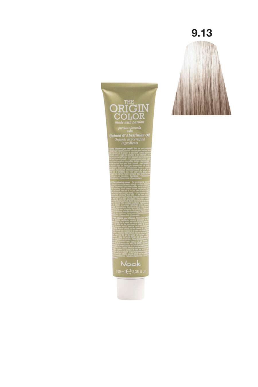 Nook Origin Color Profesyonel Saç Boyası 100ml - Açık Bej Küllü Soğuk Sarı(9.13 - KÜLLÜ DORE SOĞUK)