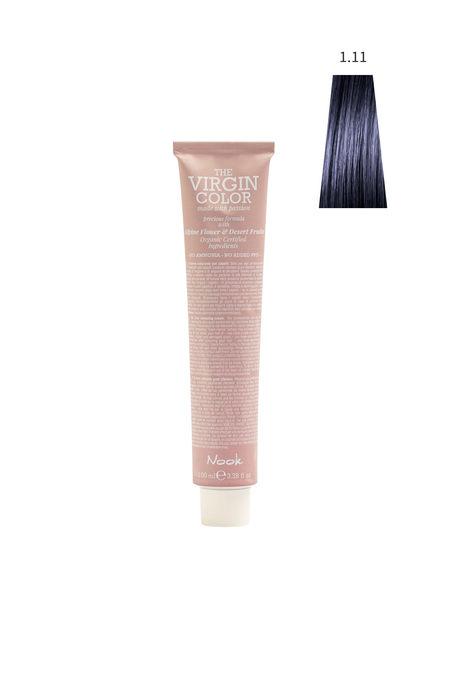 Nook Virgin Color Profesyonel Saç Boyası 100ml -Mavi Siyah/Gece Mavisi Siyah(1.11-BLUE KÜLLÜ SİYAH)