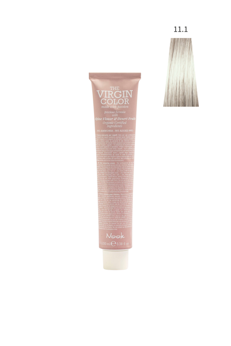 Nook Virgin Color Profesyonel Saç Boyası 100ml-Ekstra Açık Küllü Platin Sarı(11.1-ASH SOĞUK KÜLLÜ PLATIN)