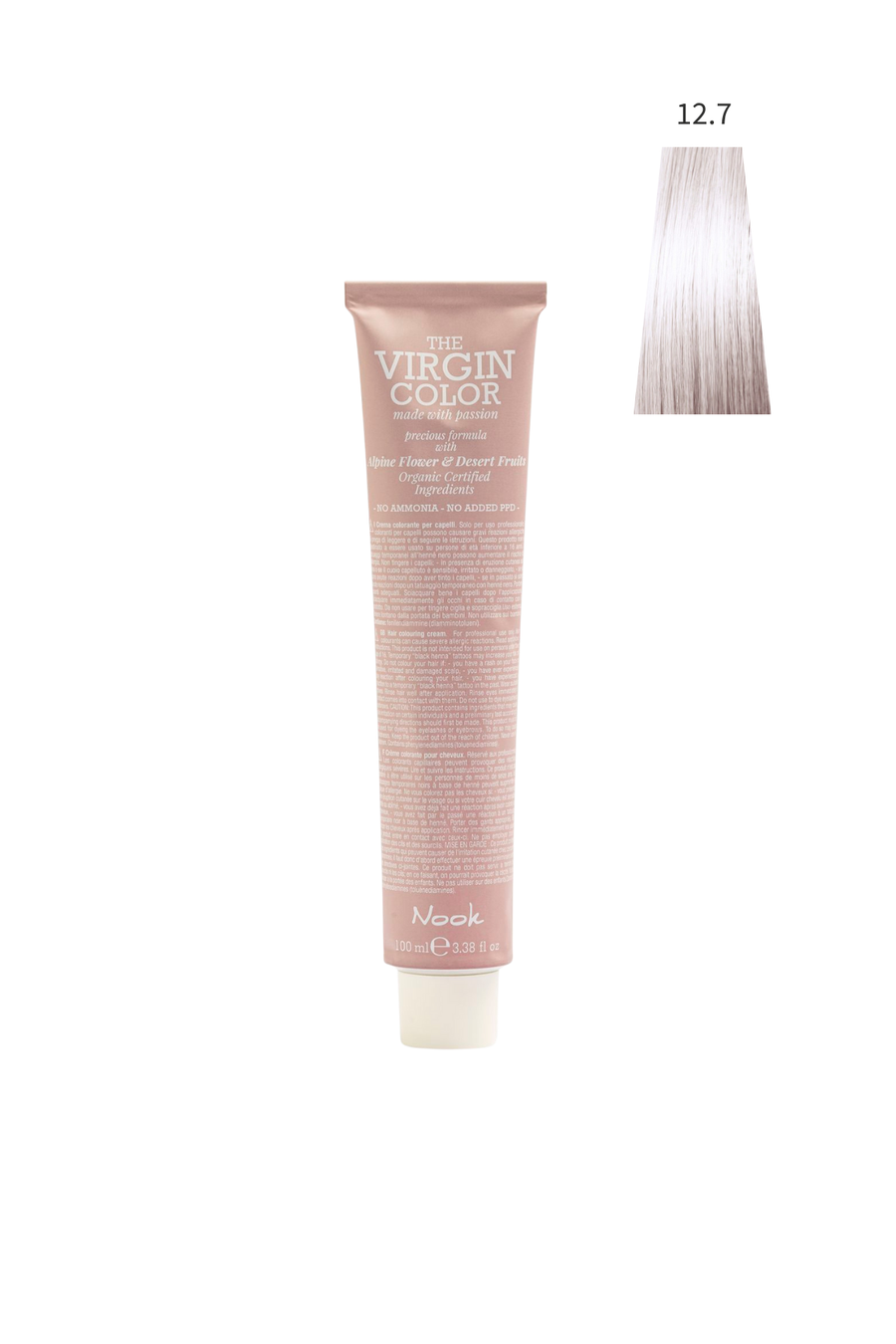 Nook Virgin Color Profesyonel Saç Boyası 100ml-Süper Açıcı İncimsi Sarı/Sedef Platin(12.7-SUPER KRİSTAL)