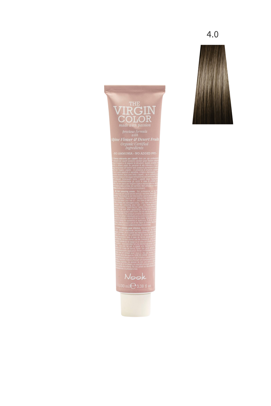 Nook Virgin Color Profesyonel Saç Boyası 100ml-Doğal Kestane / Klasik Doğal Kahve (4.0-NATURAL KAHVE)
