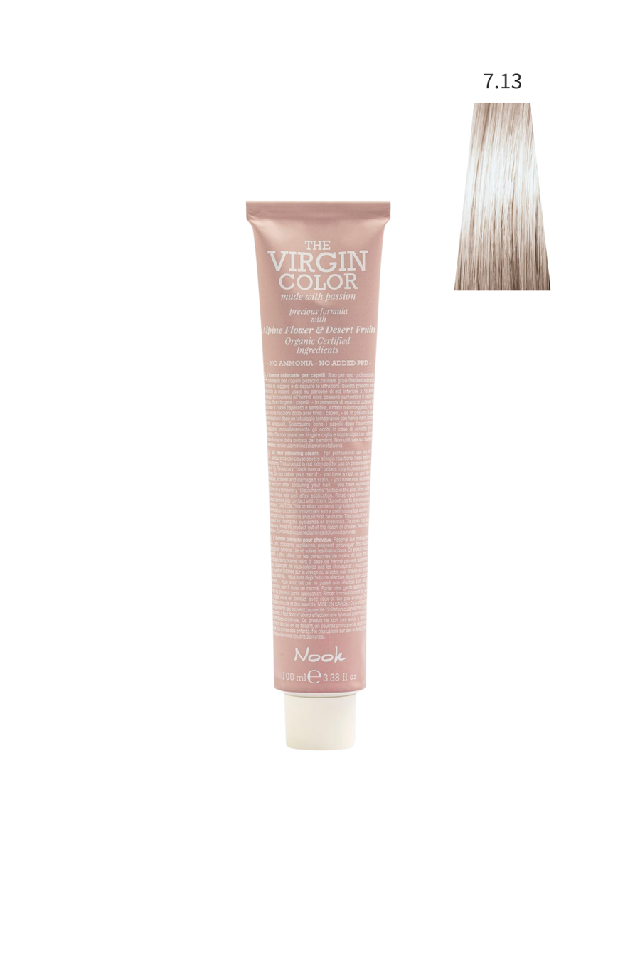 Nook Virgin Color Profesyonel Saç Boyası 100ml-Açık Bej Kumral/Küllü Dore Açık (7.13 - BEIGE BEJ KUMRAL)