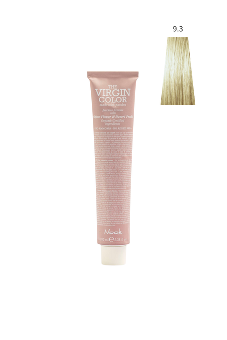 Nook Virgin Color Profesyonel Saç Boyası 100ml-Çok Açık Altın Sarı/Dore(9.3-GOLDEN GÜNEŞ SARI)